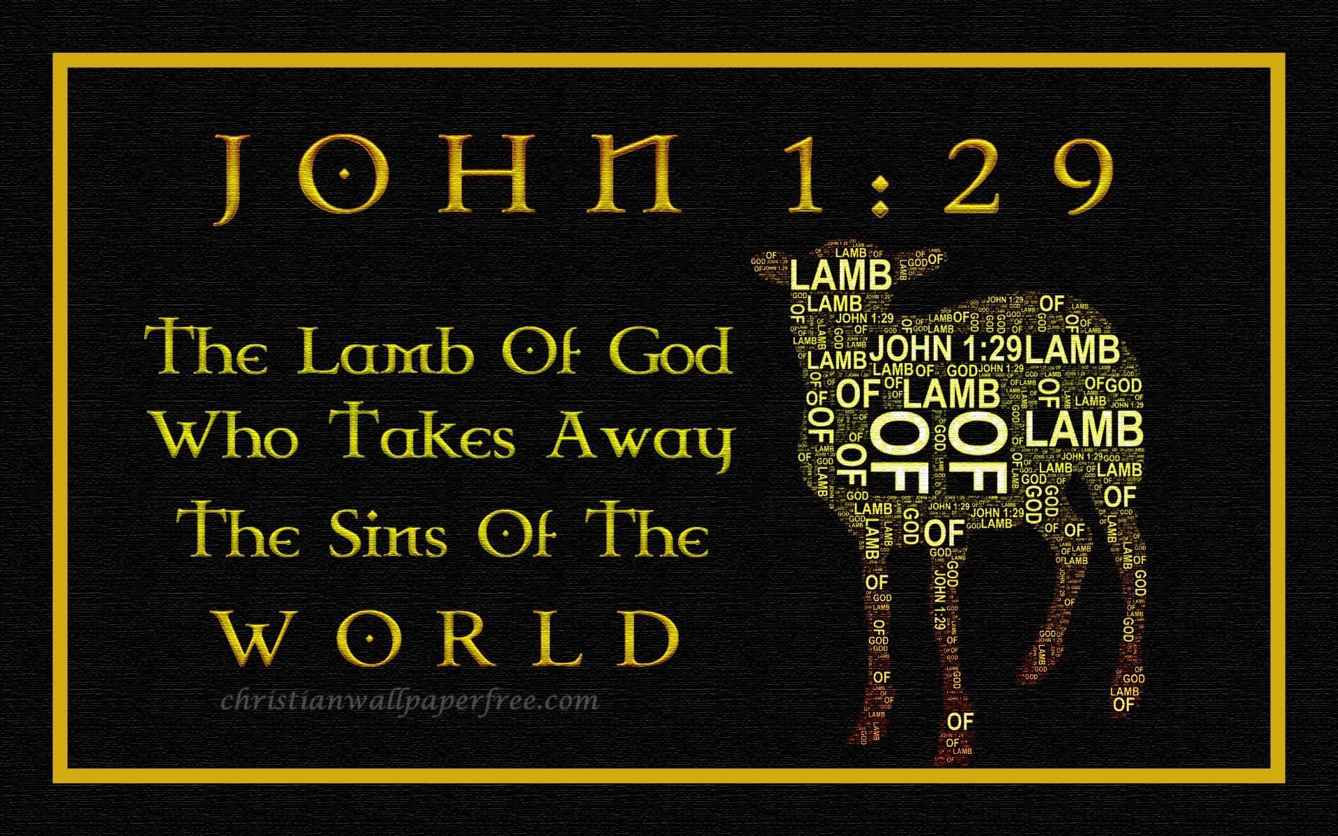 Lamb Of God On Framed Canvas John 1 Verse 29